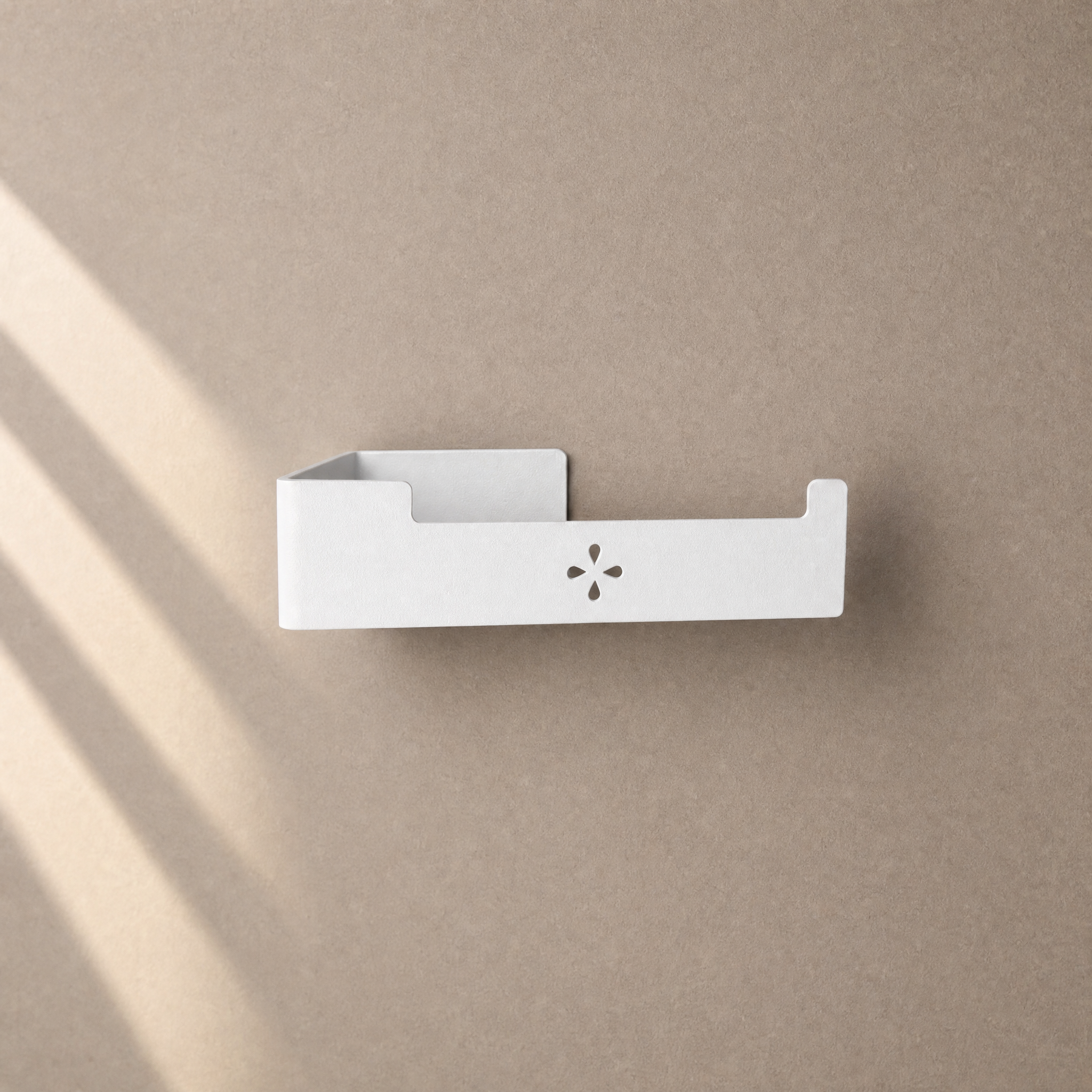 Toilettenpapierhalter in Weiß matt ohne Rolle an der Wand