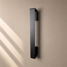 Gästehandtuchhalter groß in Schwarz matt ohne Handtücher an der Wand