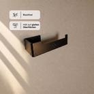 Toilettenpapierhalter Schwarz von der Seite, Hinweise: rostfrei und hält auf glatten Oberflächen